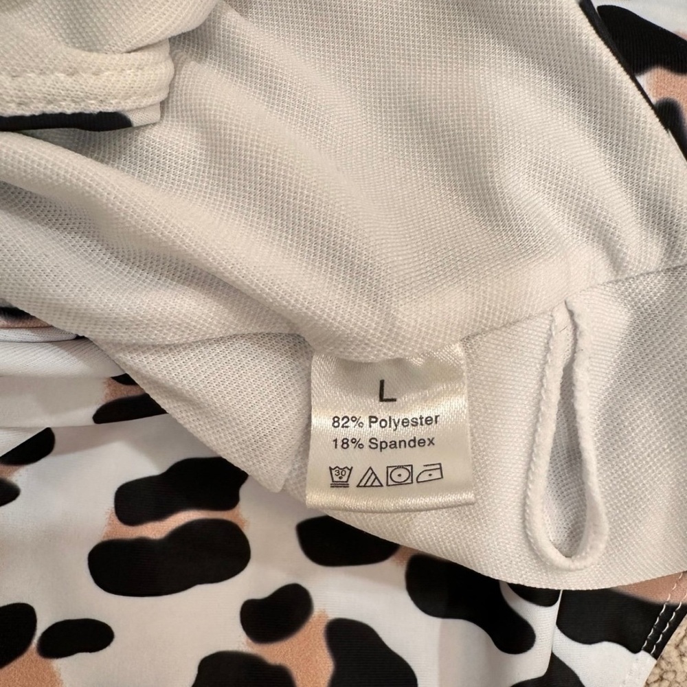 Leopard Print Animal Exotic Trendy Color One-Piece Swimsuit Size L Brand New - Picture 5 of 5
